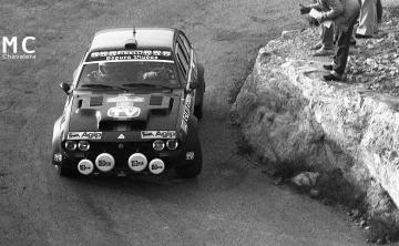 Mauro Pregliasco-Vittorio Reisoli (Alfetta GTV Turbodelta, grupo 4), Rallye Catalunya 1980 / Foto: Mario Chavalera
